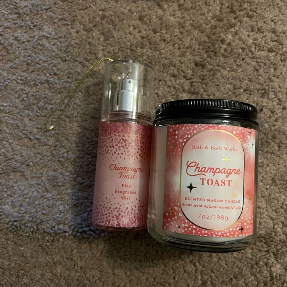 Bbw‎ champagne toast candle and ornament